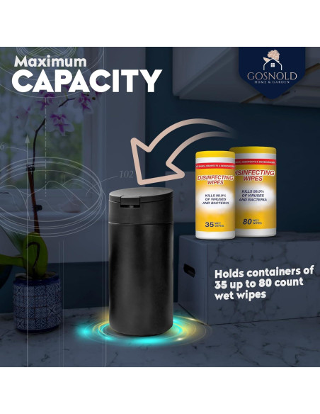 Dispensador de Toallitas Húmedas Recargable Gosnold Negro 26cm