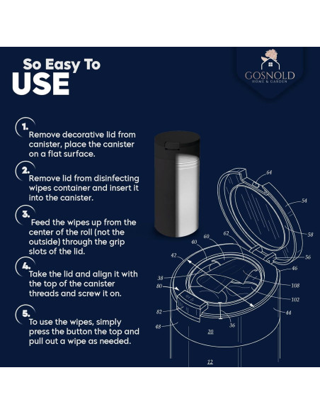 Dispensador de Toallitas Húmedas Recargable Gosnold Negro 26cm