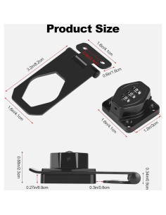 Cerradura de Combinación Sin Llave FIVEPEARS Negra 3 Dígitos 2