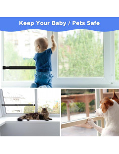 Barra de Seguridad Ajustable DEROFIT para Puertas Deslizantes 40-130 cm 2