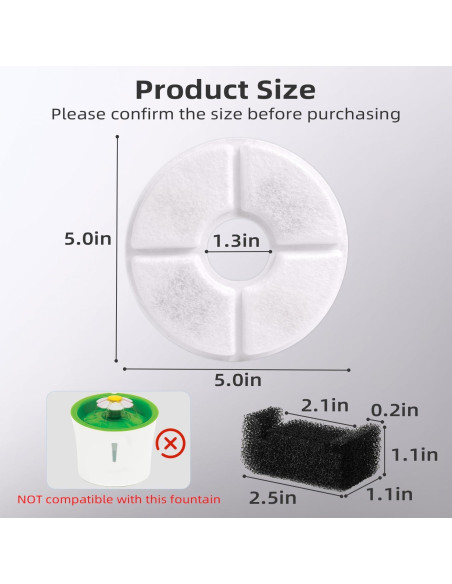 Filtros de Reemplazo para Fuente de Agua Mascotas Baofum - 4 Filtros + 2 Esponjas
