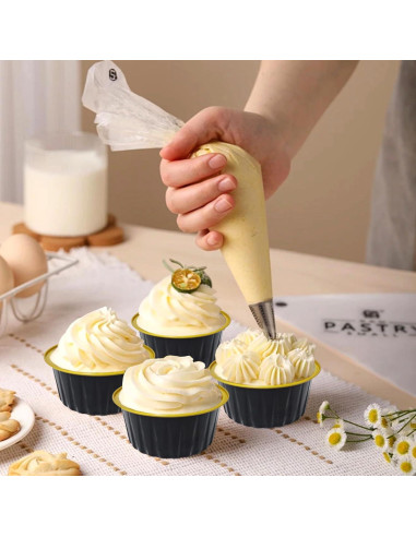 100 Moldes de Aluminio Desechables QZV 125ml con Tapas