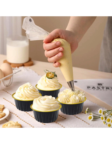 100 Moldes de Aluminio Desechables QZV 125ml con Tapas