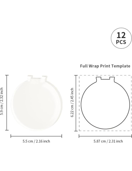 Llaveros LED de Sublimación Acrílicos PYD Life 12 Piezas Llaveros LED de Sublimación Acrílicos PYD Life 12 Piezas