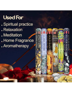 Incienso Variado HEM 120 Varitas 6 Aromas Relajantes 2