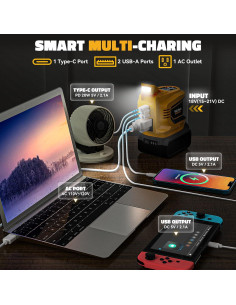 Inversor de Batería 200W VoLtTech 18V a 110V con USB y LED 2