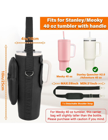 Bolsa Portabotellas de Agua LEFOR-Z para Taza Stanley 40 oz