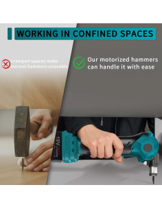 Martillo de Palma Inalámbrico MOBNCET 20V Ajustable 0-90 2