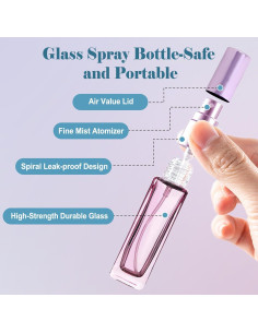 Set de 5 Botellas de Perfume Recargables ILZAR 10ml Vidrio 2