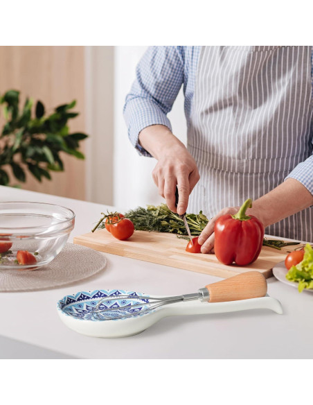 Soporte para Cucharas de Cerámica Fashionstorm Azul 22.9x9.9cm