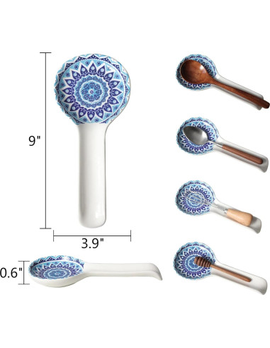 Soporte para Cucharas de Cerámica Fashionstorm Azul 22.9x9.9cm