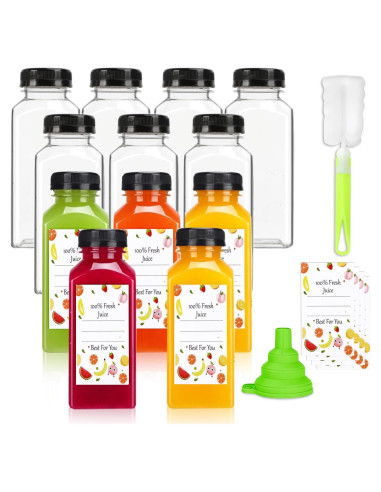Botellas de Jugo Reutilizables Leaflai 12 Pcs 355 ml