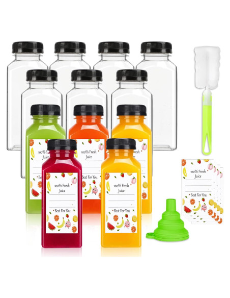 Botellas de Jugo Reutilizables Leaflai 12 Pcs 355 ml