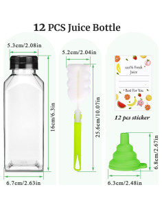 Botellas de Jugo Reutilizables Leaflai 12 Pcs 355 ml 2