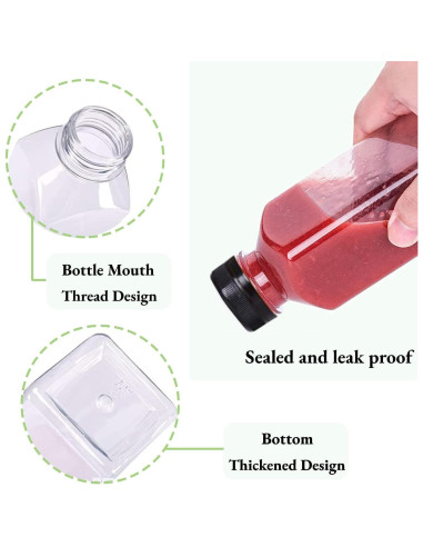 Botellas de Jugo Reutilizables Leaflai 12 Pcs 355 ml