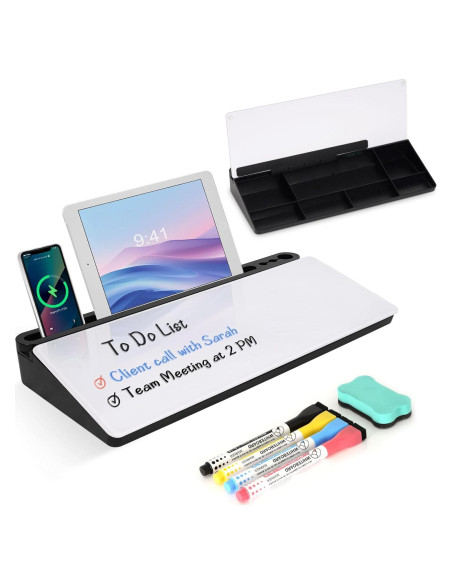 Pizarra Blanca de Vidrio WALGLASS con Almacenamiento 38.1x17.8cm