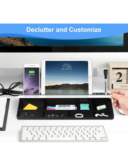 Pizarra Blanca de Vidrio WALGLASS con Almacenamiento 38.1x17.8cm