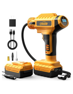 Inflador de Neumáticos YOHOOLYO 20V Inalámbrico 150PSI Amarillo