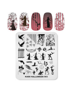 Plantilla de Estampado de Uñas KADS Halloween HA003 7.95x6.99cm