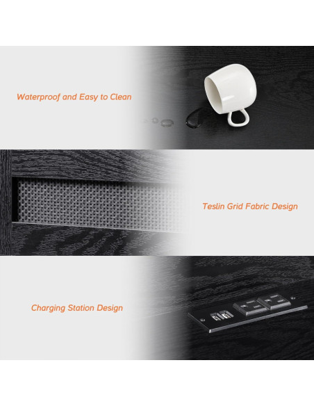 Estante de TV Flotante WAMPAT 80" con Toma de Corriente, Negro