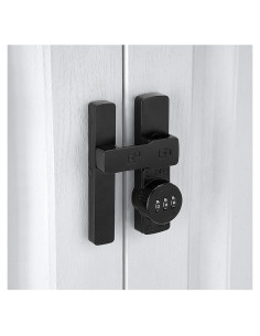 Cerradura de puerta de granero INIRET mecánica 180 negra