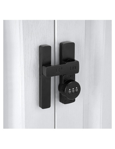 Cerradura de puerta de granero INIRET mecánica 180 negra