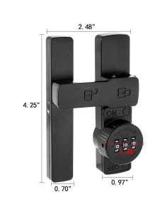 Cerradura de puerta de granero INIRET mecánica 180 negra 2