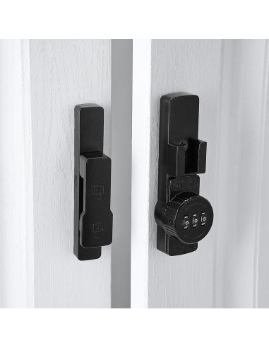 Cerradura de puerta de granero INIRET mecánica 180 negra