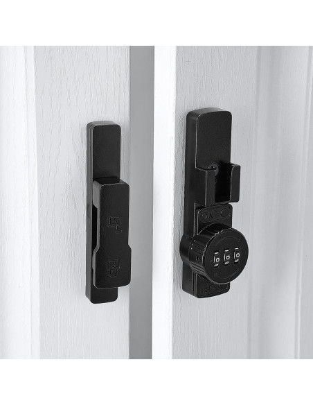 Cerradura de puerta de granero INIRET mecánica 180 negra Cerradura de puerta de granero INIRET mecánica 180 negra