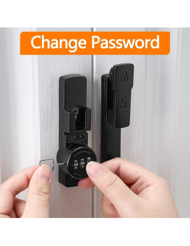 Cerradura de puerta de granero INIRET mecánica 180 negra