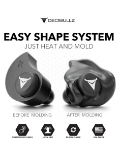 Tapones para Oídos Moldes Decibullz 31dB NRR Negro 2