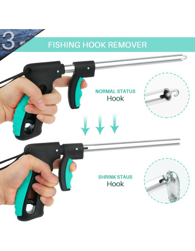 Kit de Herramientas de Pesca mouhike 3 Piezas - Alicates, Agarrador y Removedor