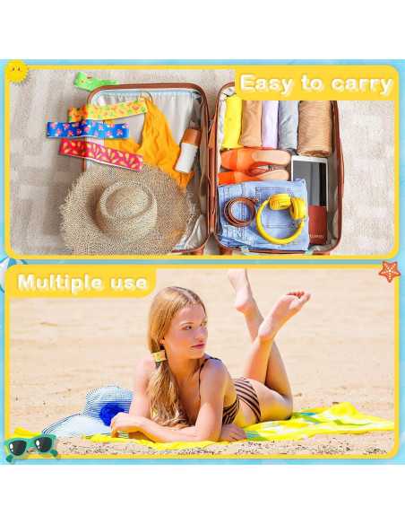 Boao 4 Pcs Bandas Elásticas para Toallas de Sillas de Playa 40x5 cm