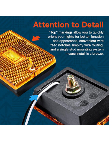 Luz de Marcador Lateral LED Ámbar ONLINE LED STORE IP67 para Remolques