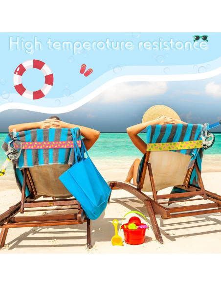 Boao 4 Pcs Bandas Elásticas para Toallas de Sillas de Playa 40x5 cm