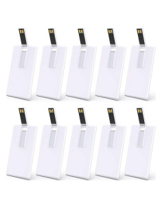 KEXIN Paquete de 20 Unidades USB 2GB Tarjeta de Crédito Blanca