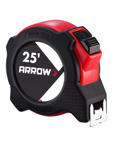Cinta Métrica Auto-Bloqueo Arrow 7.62m Doble Cara con Clip