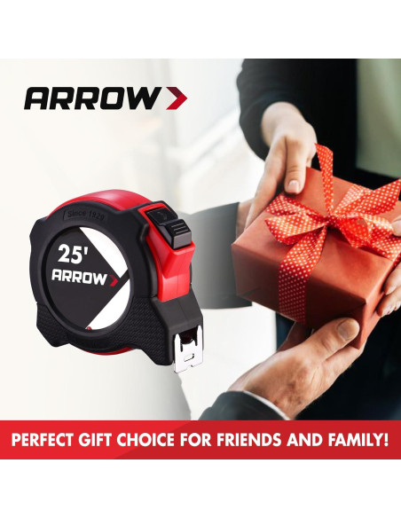 Cinta Métrica Auto-Bloqueo Arrow 7.62m Doble Cara con Clip