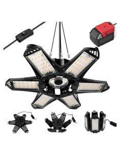 Luz de Trabajo LED LIVOWALNY 68W 6800LM 6+1 Paneles para Garaje