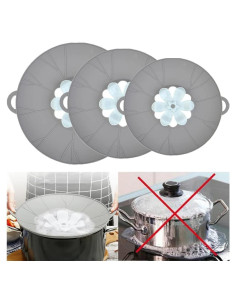 Juego de 3 tapas de silicona URMONA para microondas y cocina