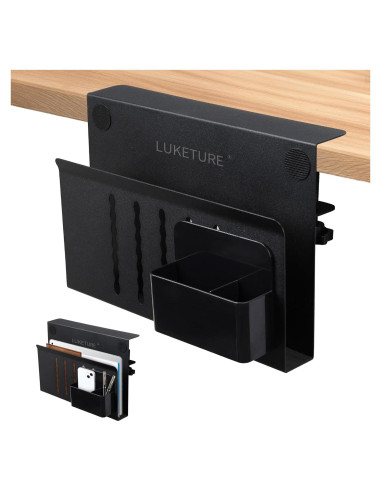 Almacenamiento Lateral de Escritorio LUKETURE Negro 1 Nivel