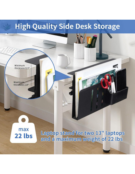 Almacenamiento Lateral de Escritorio LUKETURE Negro 1 Nivel