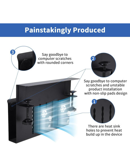 Almacenamiento Lateral de Escritorio LUKETURE Negro 1 Nivel