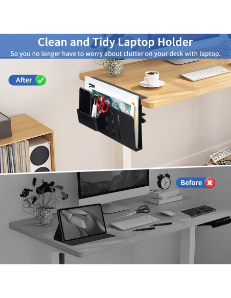 Almacenamiento Lateral de Escritorio LUKETURE Negro 1 Nivel