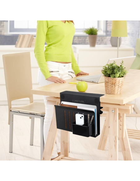 Almacenamiento Lateral de Escritorio LUKETURE Negro 1 Nivel