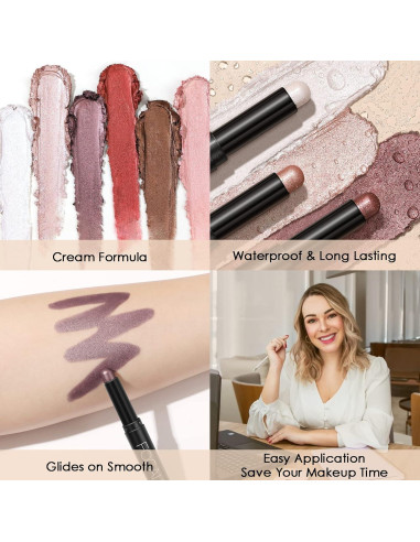 Lápiz de Sombra de Ojos y Delineador FOCALLURE 2 en 1