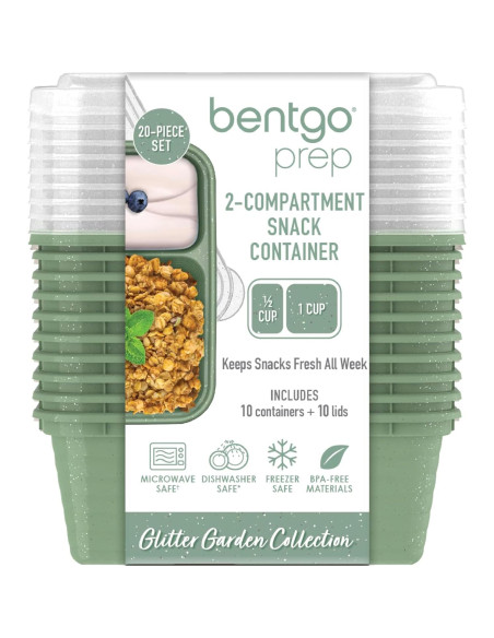 Contenedores de Snack Bentgo Prep 20 Piezas 2 Compartimentos