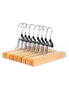 Perchas de Madera Natural Amber Home - Paquete de 10 Antideslizantes