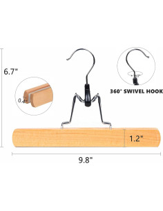 Perchas de Madera Natural Amber Home - Paquete de 10 Antideslizantes 2
