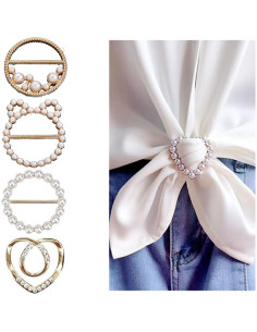 4 Clips de Bufanda y Camisa para Mujeres Decixde - Oro 2